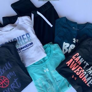 HUGE 6 piece Girls Under Armour Size Medium Lot